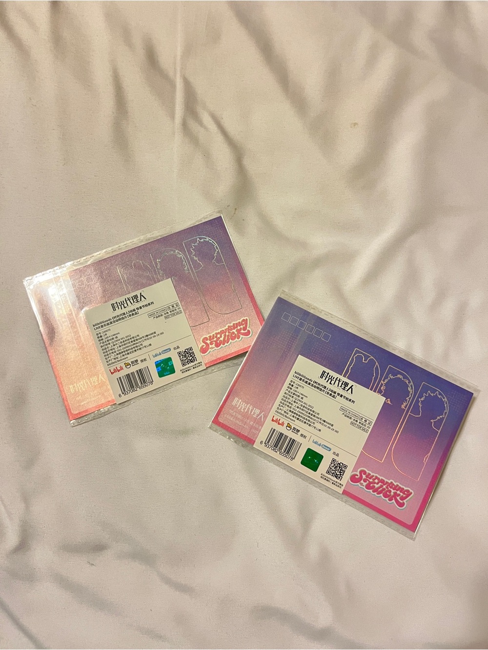 Bilibili Link Click Anime Clear Postcard Set Purple Pink 100x148mm 2 Pack